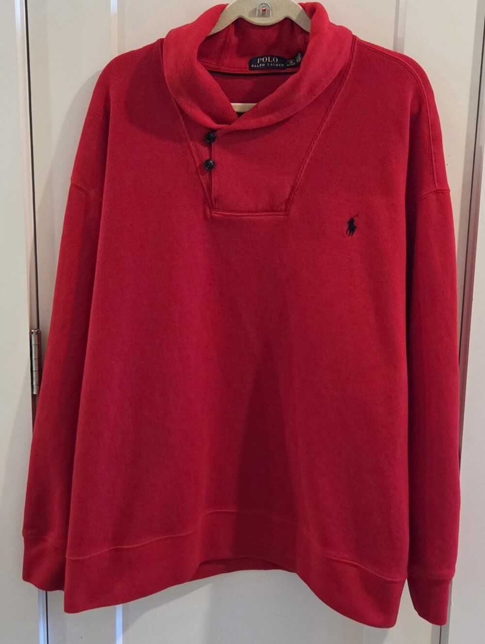 Polo Ralph Lauren Pullover Shawl Collar Sweatshirt Size 2XB - Red